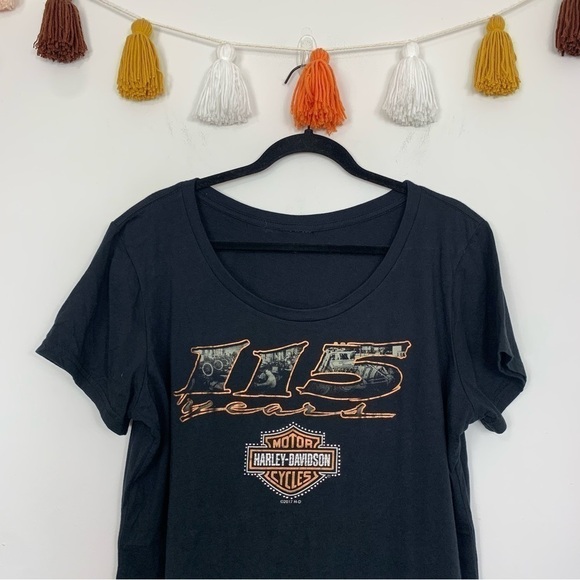 Harley-Davidson Scoop Neck 115 Years Old Factory Graphic T-Shirt Size XXL - Picture 2 of 8